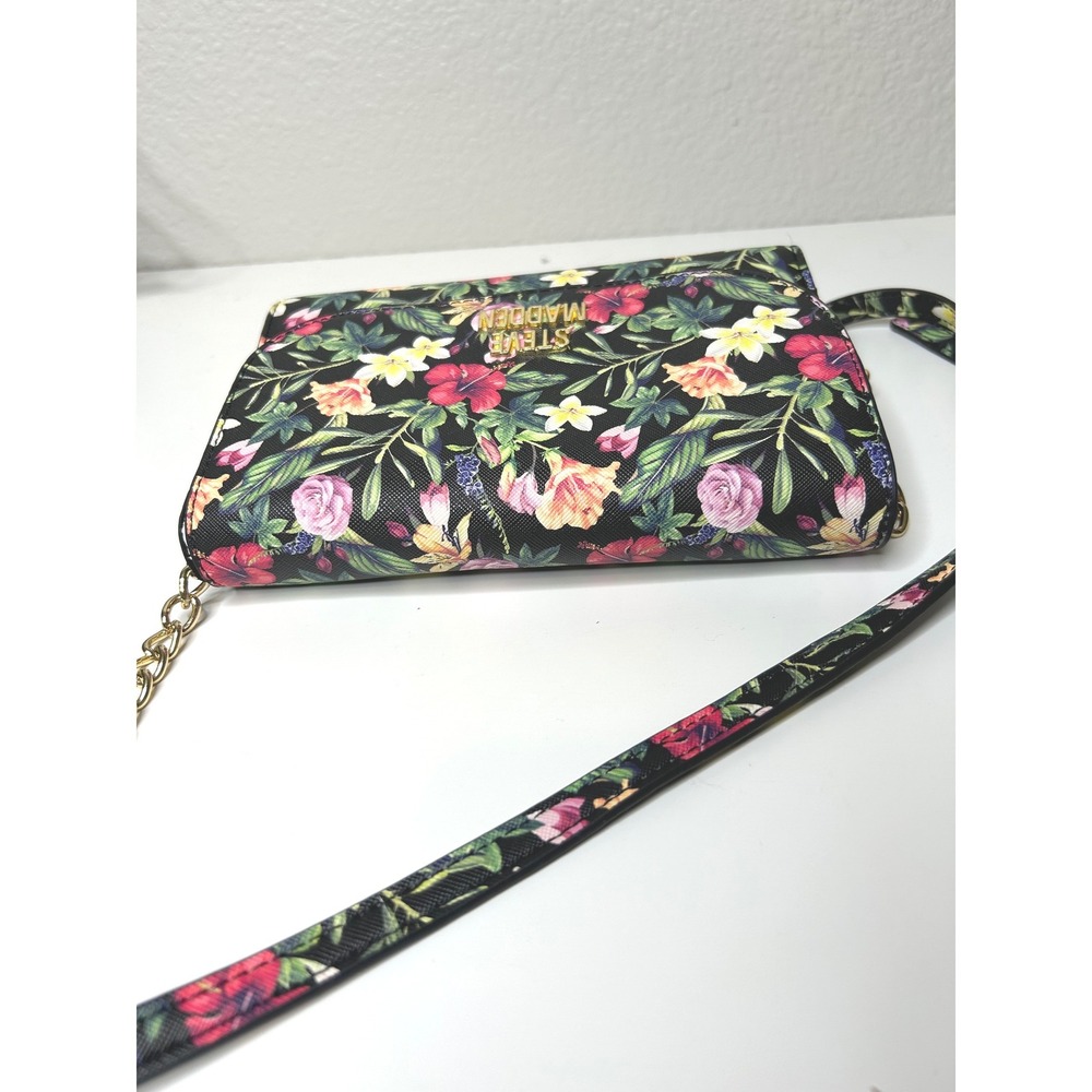 Steve Madden Black Floral Blynn Crossbody Bag - Picture 4 of 9